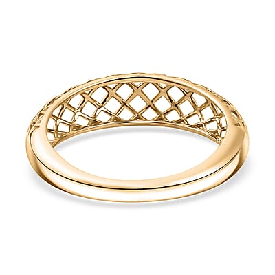 Luxoro 10K Yellow Gold Lattice Architecture Ring (Size 7.0) 2 Grams