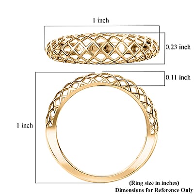 Luxoro 10K Yellow Gold Lattice Architecture Ring (Size 7.0) 2 Grams