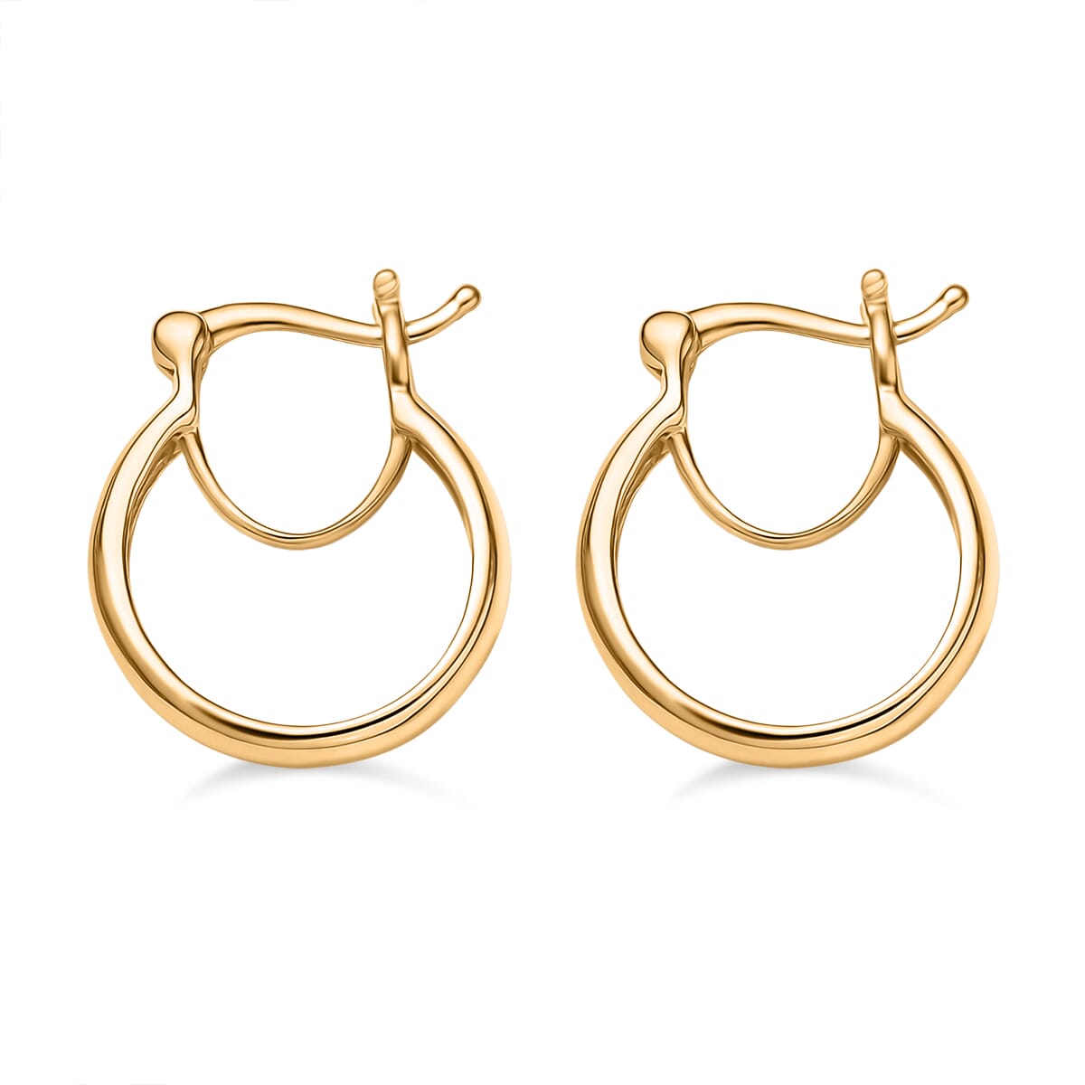 10K Yellow Gold Classic Hoop Earrings 1.68 Grams image number 3