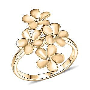 Luxoro 10K Yellow Gold Bouquet of Flowers Ring (Size 5.0) 4.10 Grams