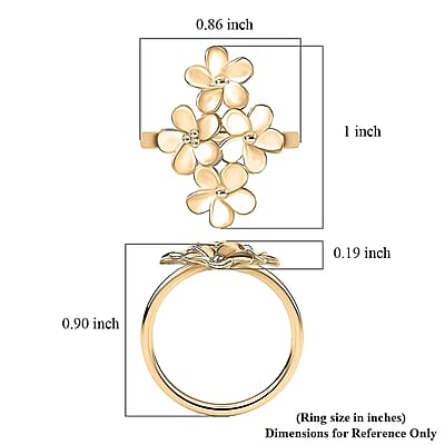 Luxoro 10K Yellow Gold Bouquet of Flowers Ring 4.10 Grams(Size 5.0)