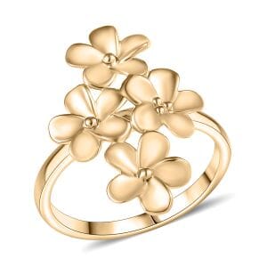 Luxoro 10K Yellow Gold Bouquet of Flowers Ring (Size 6.0) 4.10 Grams