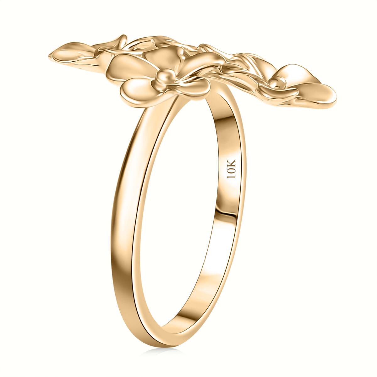 Luxoro 10K Yellow Gold Bouquet of Flowers Ring (Size 6.0) 4.10 Grams image number 3