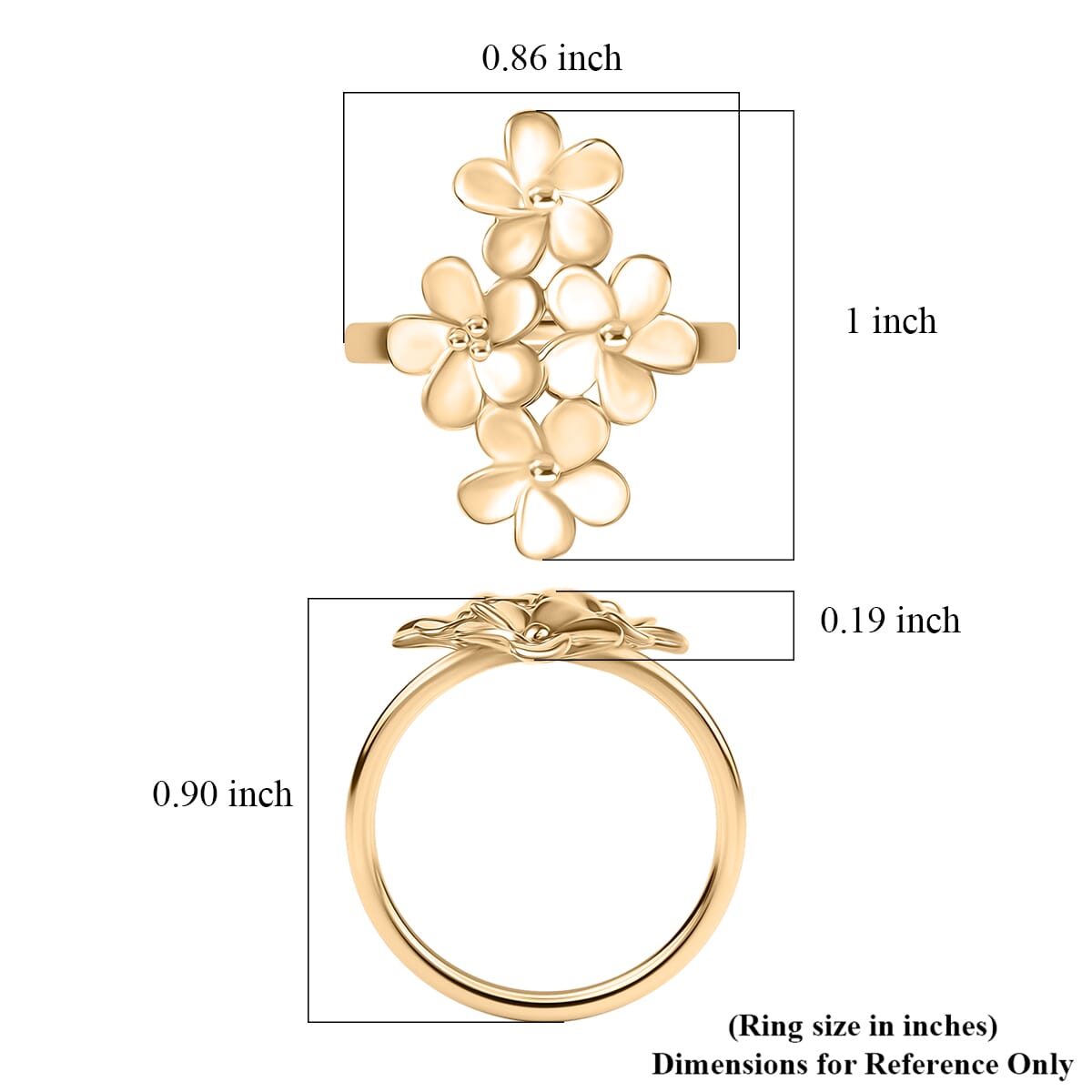 Luxoro 10K Yellow Gold Bouquet of Flowers Ring (Size 6.0) 4.10 Grams image number 5