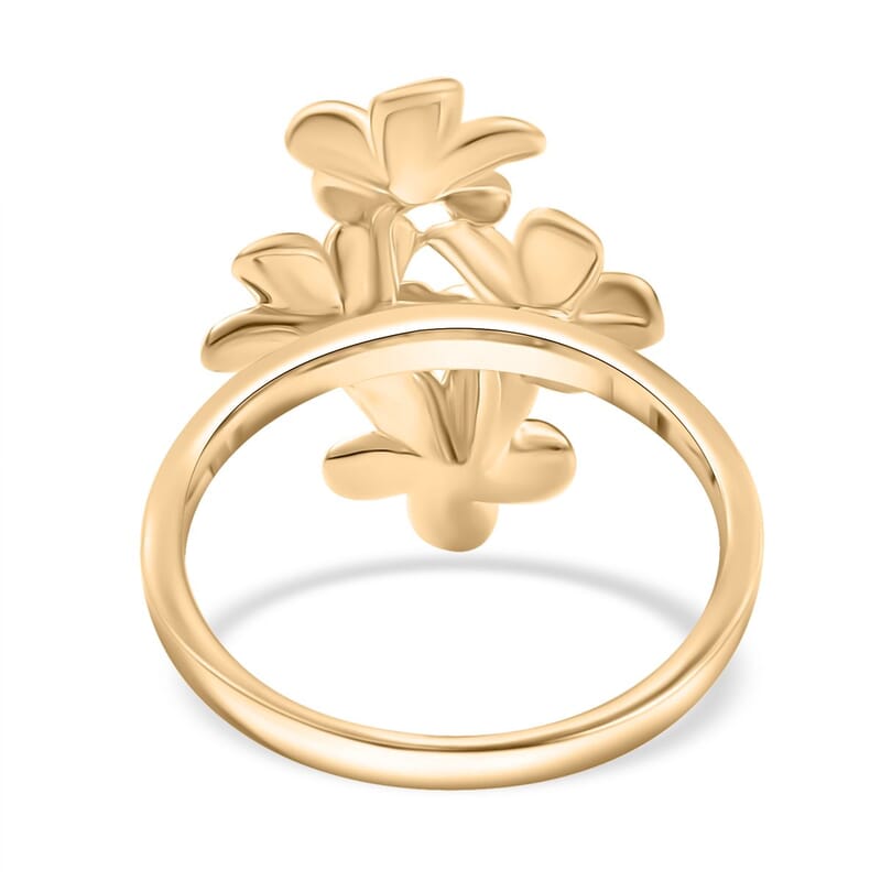 Luxoro 10K Yellow Gold Bouquet of Flowers Ring (Size 6.0) 4.10 Grams