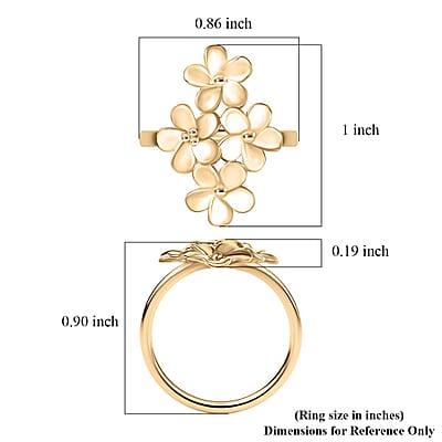 Luxoro 10K Yellow Gold Bouquet of Flowers Ring (Size 6.0) 4.10 Grams