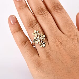 Luxoro 10K Yellow Gold Bouquet of Flowers Ring 4.10 Grams(Size 6.5)