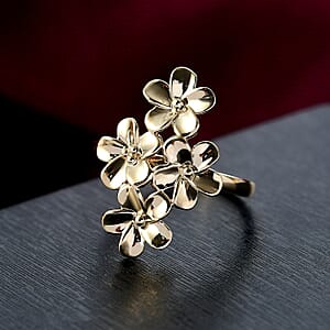 Luxoro 10K Yellow Gold Bouquet of Flowers Ring 4.10 Grams(Size 7.0)