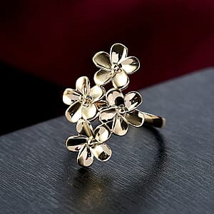 Luxoro 10K Yellow Gold Bouquet of Flowers Ring 4.10 Grams(Size 7.5)