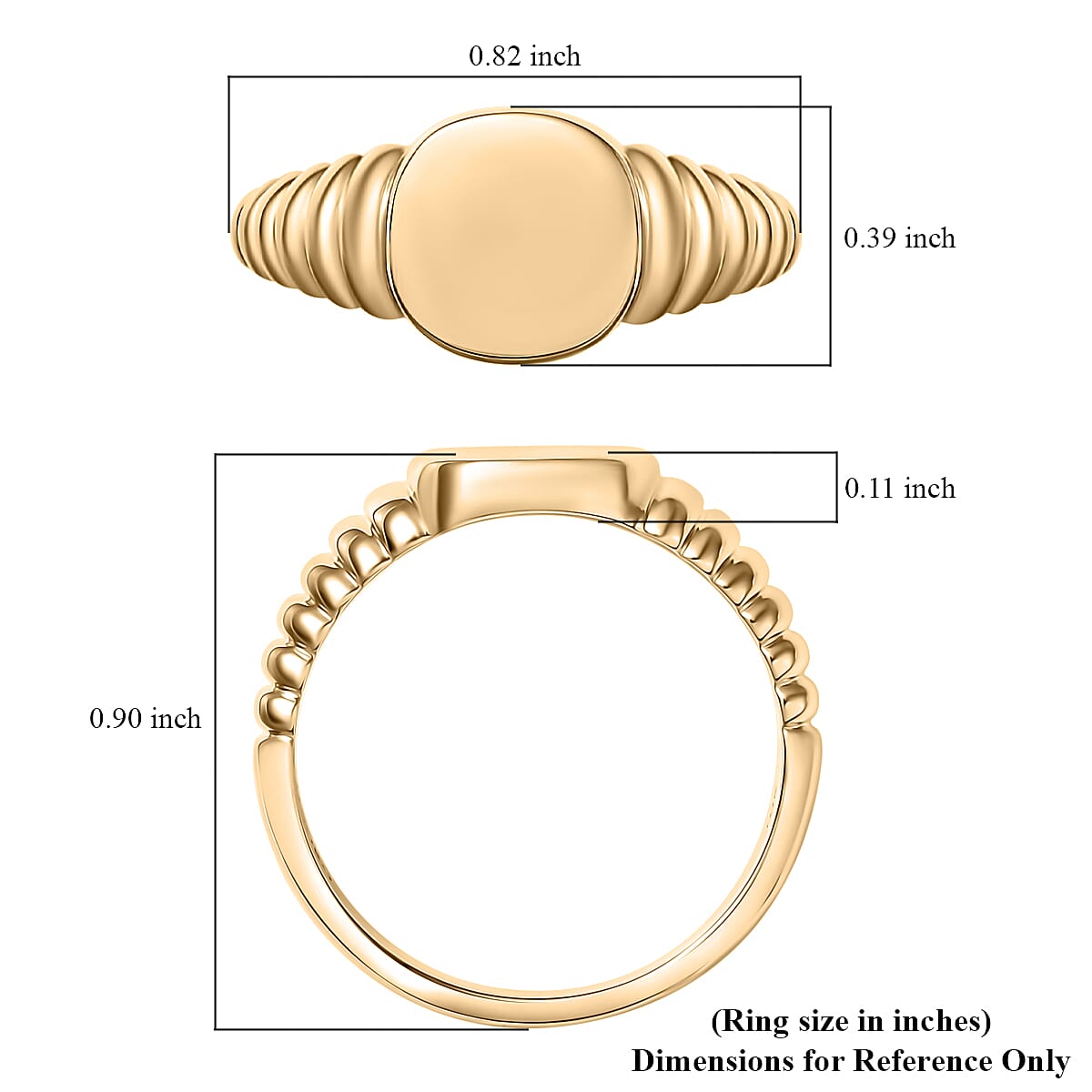 Luxoro 10K Yellow Gold Signet Ring (Size 7.0) 5 Grams image number 5