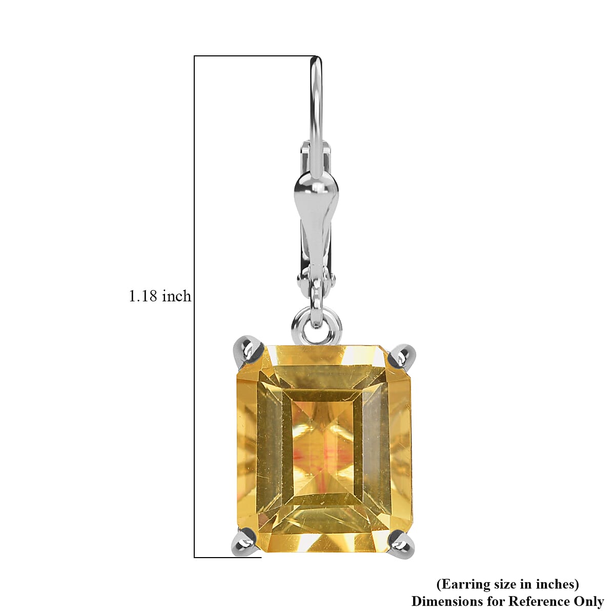 D'Joy Yellow Labradorite 10.75 ctw Elegant Lever Back Earrings in Rhodium Over Sterling Silver