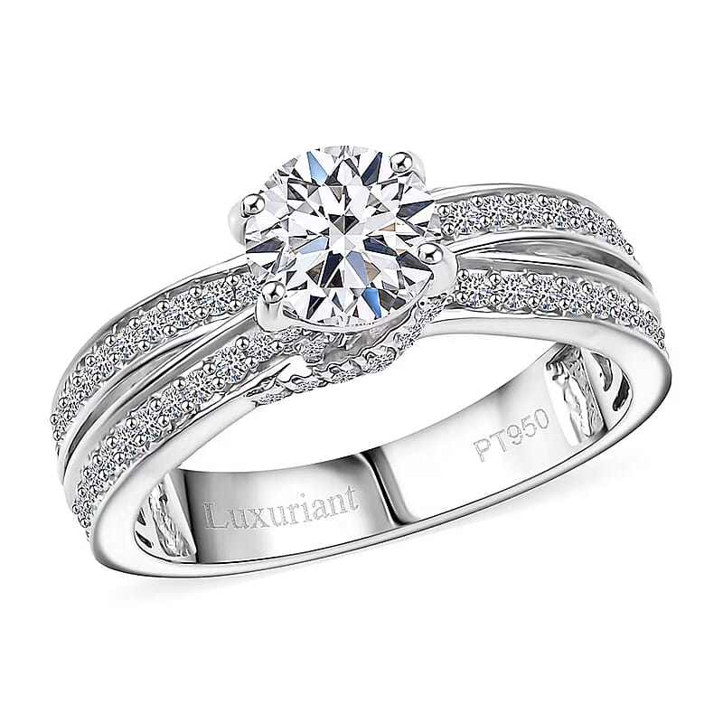 IGI Certified Luxuriant Lab Grown Diamond E-F VS 1.50 ctw Ring in 950 Platinum