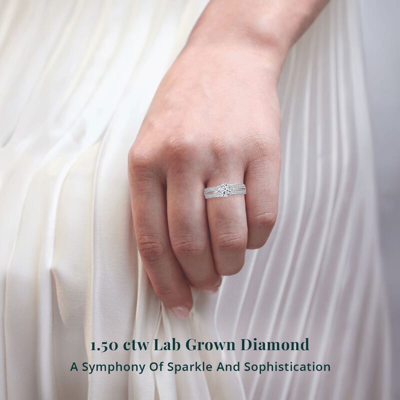 IGI Certified Luxuriant Lab Grown Diamond E-F VS 1.50 ctw Ring in 950 Platinum