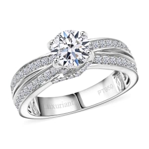 IGI Certified Luxuriant Lab Grown Diamond E-F VS 1.50 ctw Ring in 950 Platinum (Size 7.0)