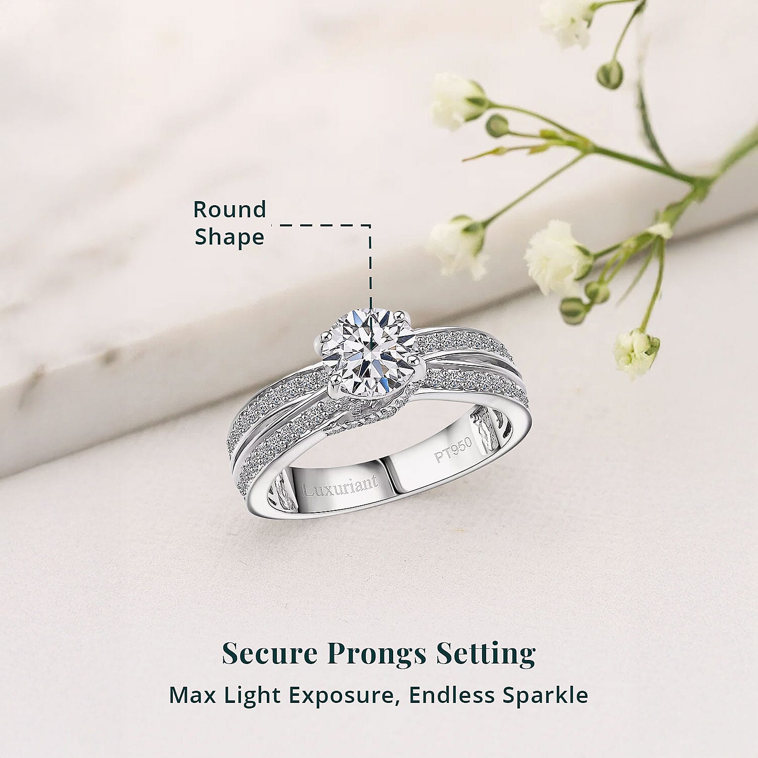 IGI Certified Luxuriant Lab Grown Diamond E-F VS 1.50 ctw Ring in 950 Platinum (Size 8.0)