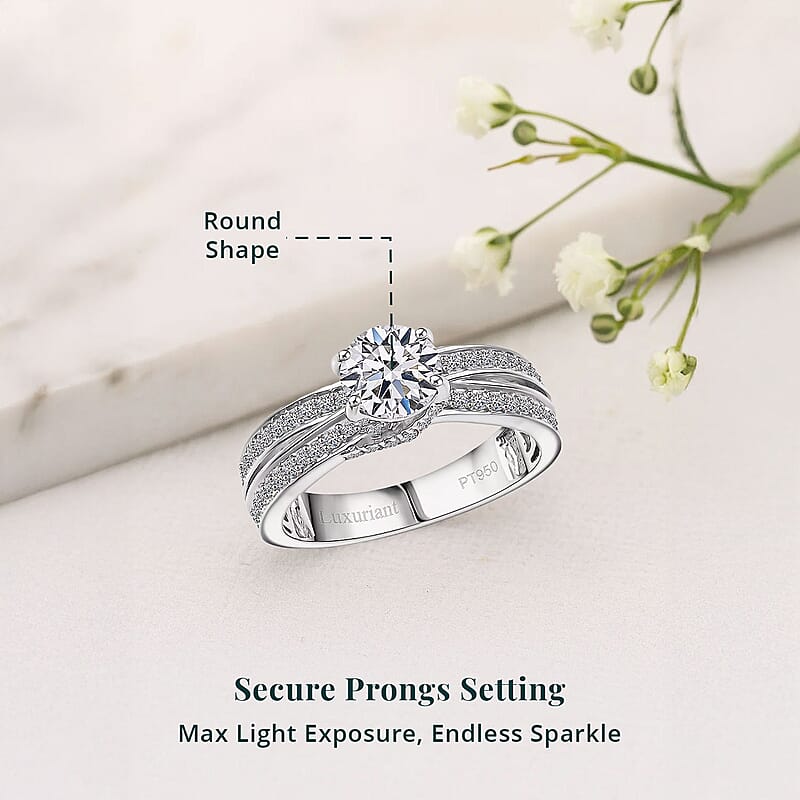 IGI Certified Luxuriant Lab Grown Diamond E-F VS 1.50 ctw Ring in 950 Platinum (Size 9.0)