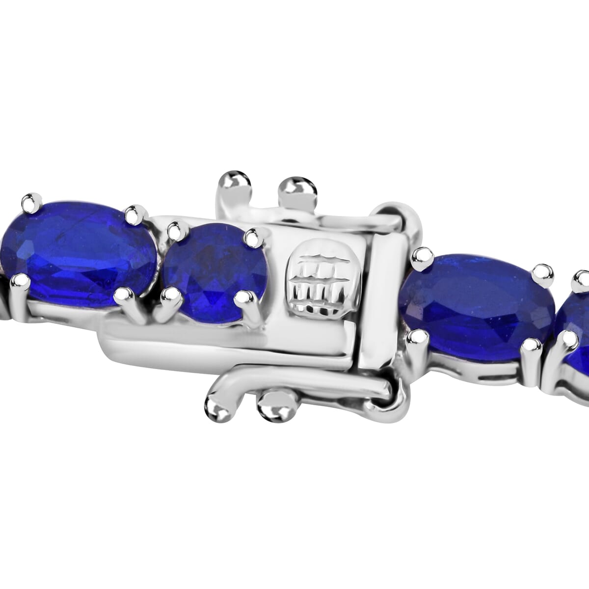 D'Joy Premium Tanzanian Blue Spinel (DF) 13.90 ctw Midnight Elegance Bracelet in Rhodium Over Sterling Silver (6.50 In) image number 2