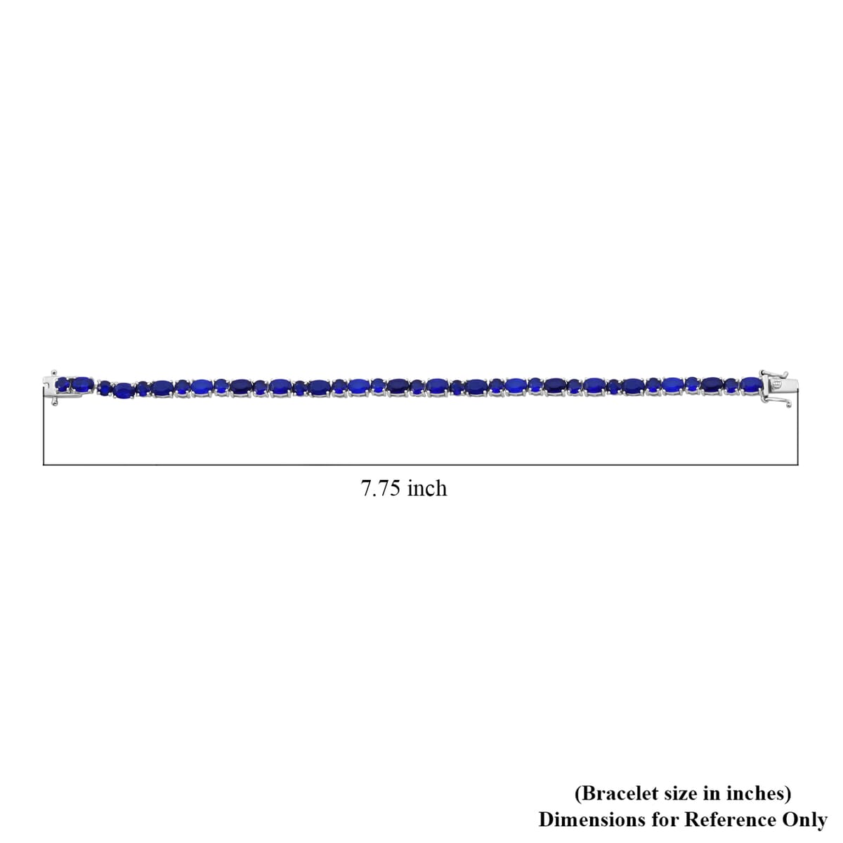 D'Joy Premium Tanzanian Blue Spinel (DF) 13.90 ctw Midnight Elegance Bracelet in Rhodium Over Sterling Silver (6.50 In) image number 3