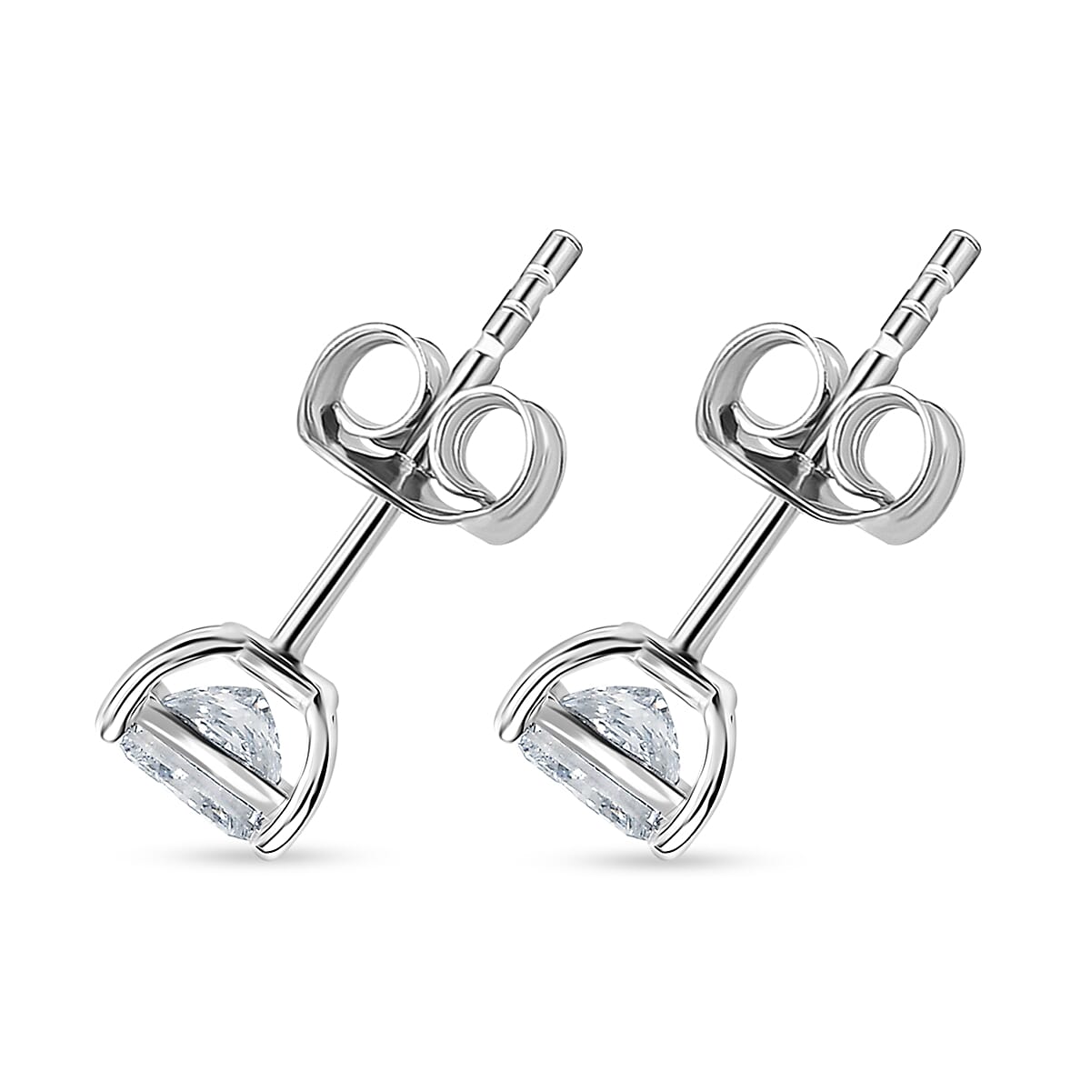 IGI Certificate Luxuriant Lab Grown Diamond E-F VS 1.00 ctw Solitaire Stud Earrings in 14K White Gold  image number 4