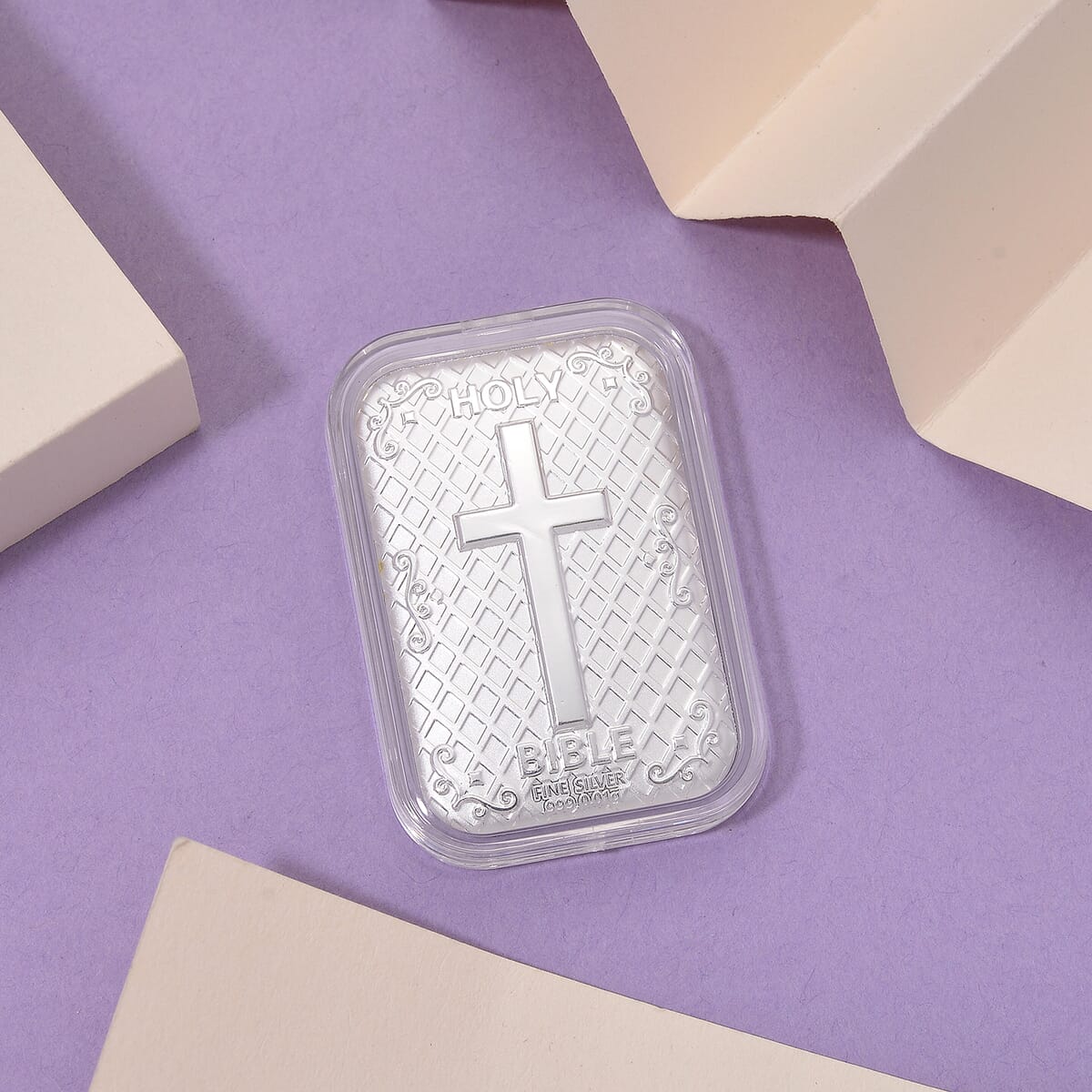 999 Fine Silver Bible Emboss Sheet 31x45.5mm (0.01g) image number 1