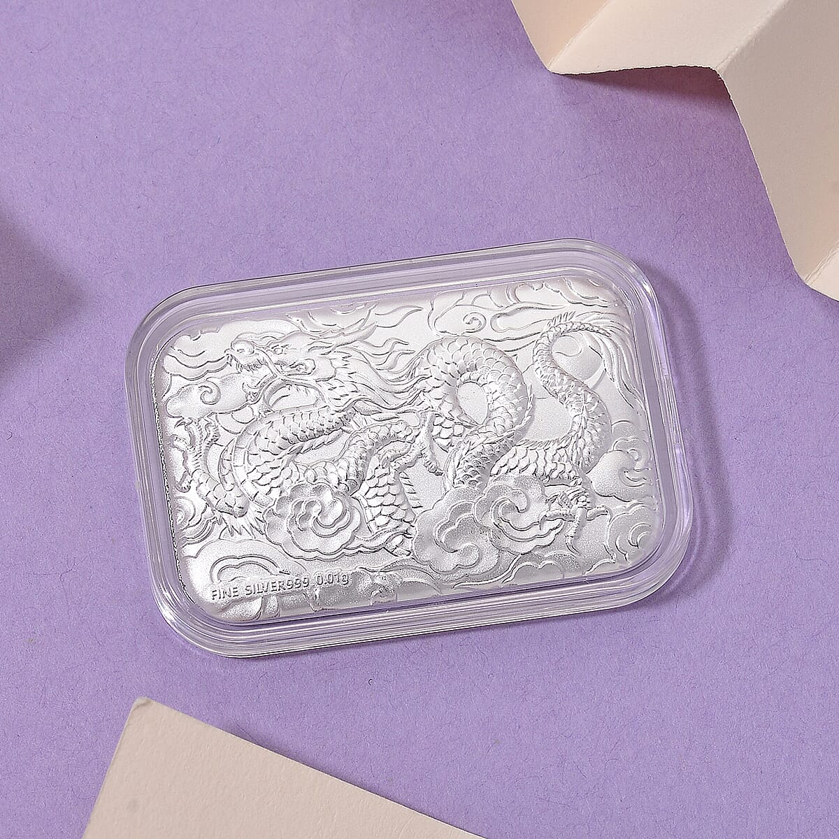 Doorbuster 999 Fine Silver Dragon Emboss Bar 31x45.5mm (10mg) image number 1