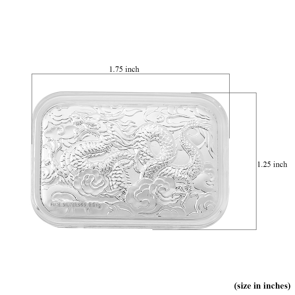 Doorbuster 999 Fine Silver Dragon Emboss Bar 31x45.5mm (10mg) image number 4