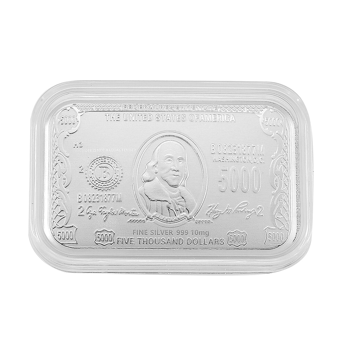 999 Fine Silver Currency Emboss Sheet 31x45.5mm (10mg)