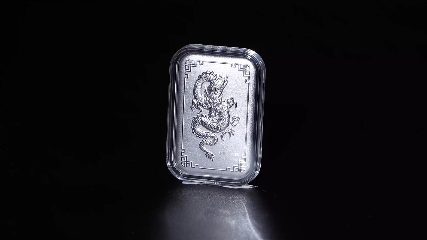 999 Fine Silver Dragon Emboss Sheet 31x45.5mm (10mg)