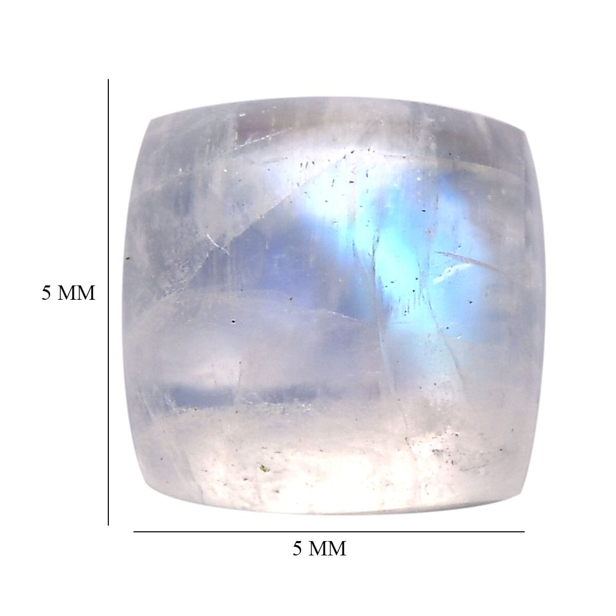 AA Rainbow Moonstone Set of 2 (Cush 5x5 mm) 1.28 ctw Loose Gemstone image number 4