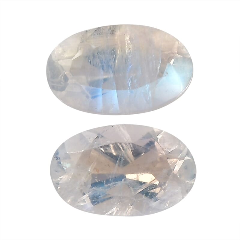 AA Rainbow Moonstone Set of 2 (Ovl 5x3 mm) 0.40 ctw Loose Gemstone