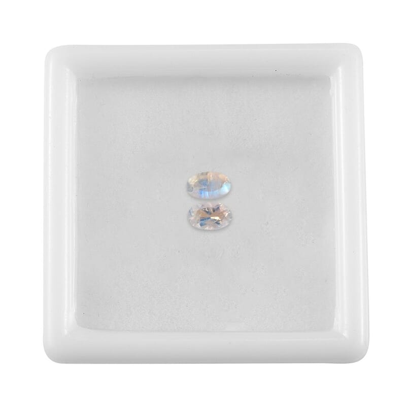 AA Rainbow Moonstone Set of 2 (Ovl 5x3 mm) 0.40 ctw Loose Gemstone