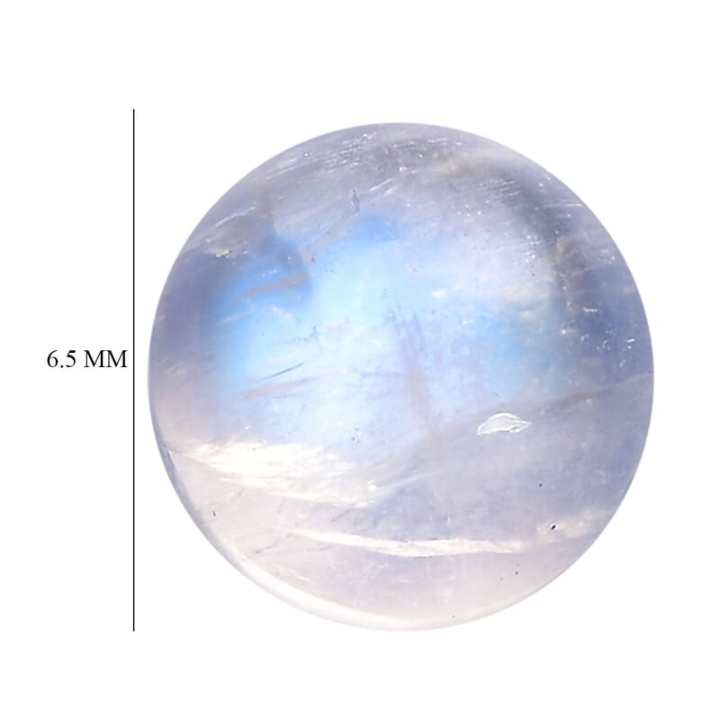 AA Rainbow Moonstone Set of 2 (Rnd 6.5 mm) 2.13 ctw Loose Gemstone