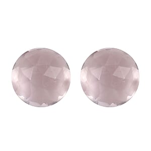 Galilea Rose Quartz Set of 2 (Rnd 5 mm) 0.90 ctw Loose Gemstone