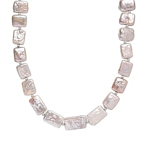 Freshwater Pearl 155.00 ctw Necklace in Rhodium Over Sterling Silver 18 Inches