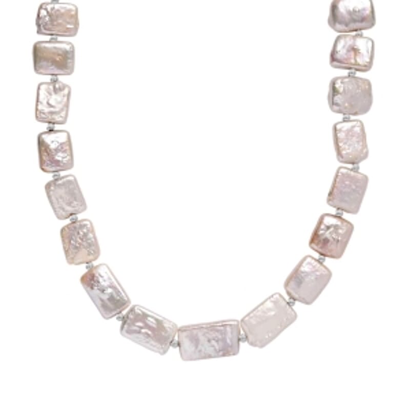 Freshwater Pearl 155.00 ctw Necklace in Rhodium Over Sterling Silver 18 Inches