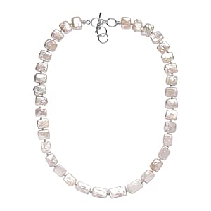 Freshwater Pearl 155.00 ctw Necklace in Rhodium Over Sterling Silver 18 Inches