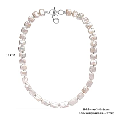 Freshwater Pearl 155.00 ctw Necklace in Rhodium Over Sterling Silver 18 Inches
