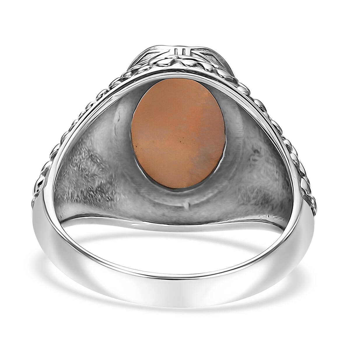 D'Joy Artisan Crafted Pink Natrolite 5.35 ctw Men's Ring in Sterling Silver (Size 12.0) image number 4