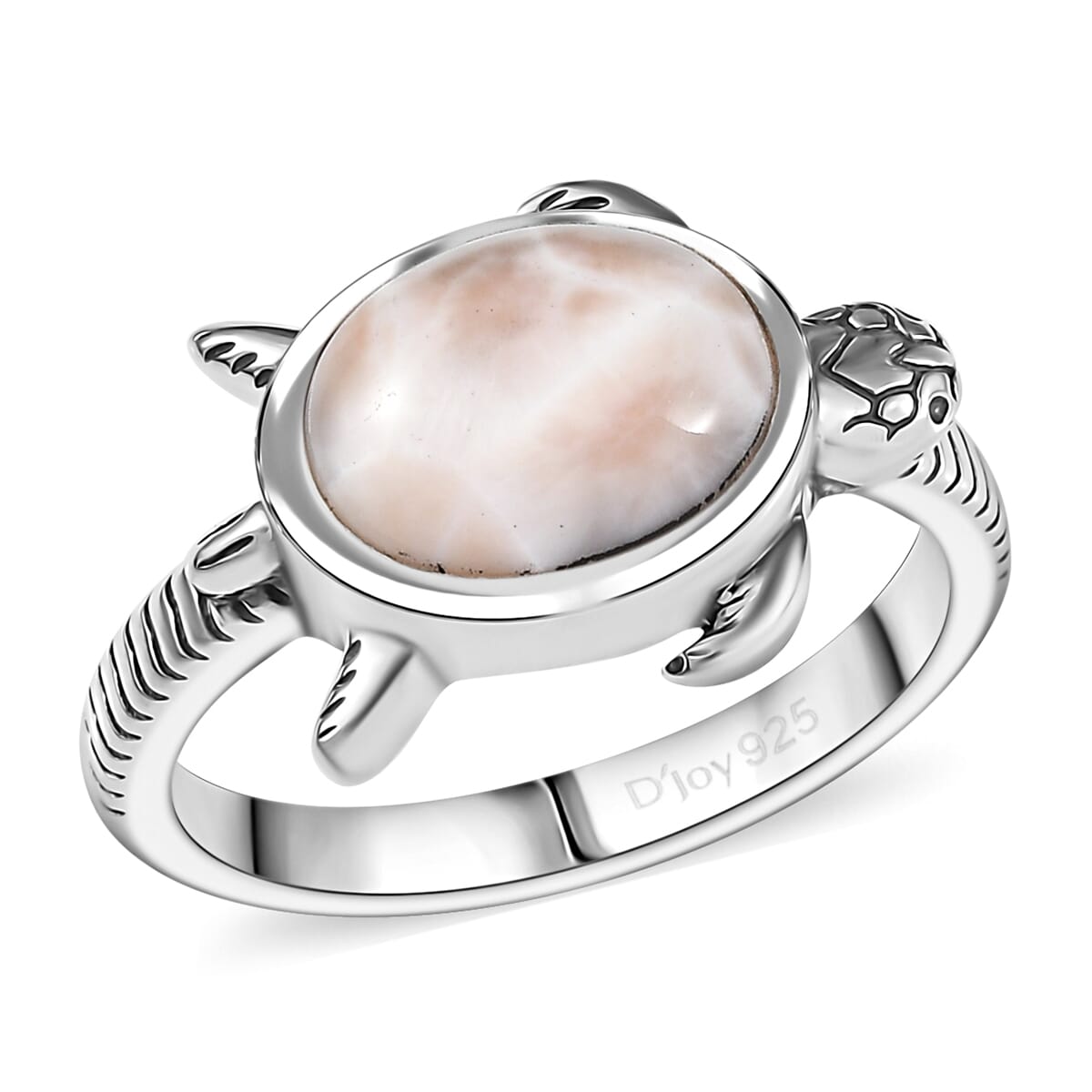 D'Joy Pink Natrolite 2.30 ctw Turtle Ring in Sterling Silver (Size 10.0) image number 0