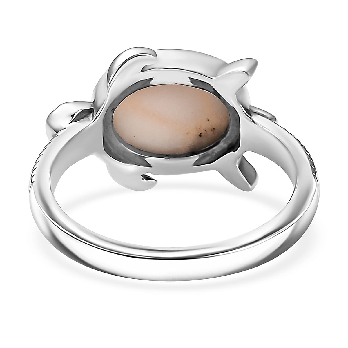 D'Joy Pink Natrolite 2.30 ctw Turtle Ring in Sterling Silver (Size 10.0)