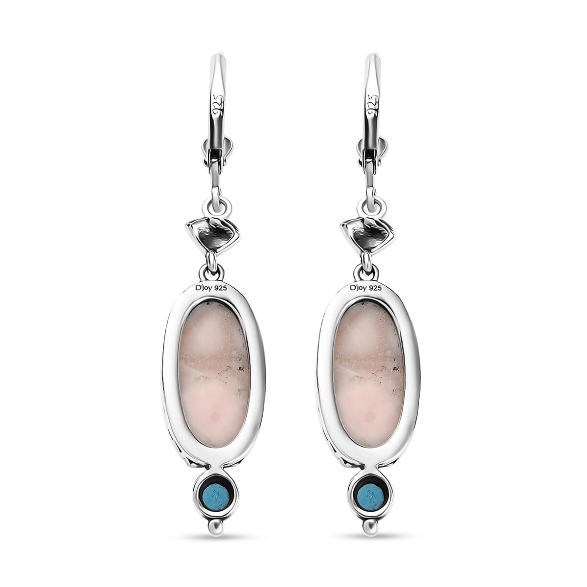 D'Joy Artisan Crafted Pink Natrolite and Malgache Neon Apatite 9.25 ctw Ocean Earrings in Sterling Silver image number 4