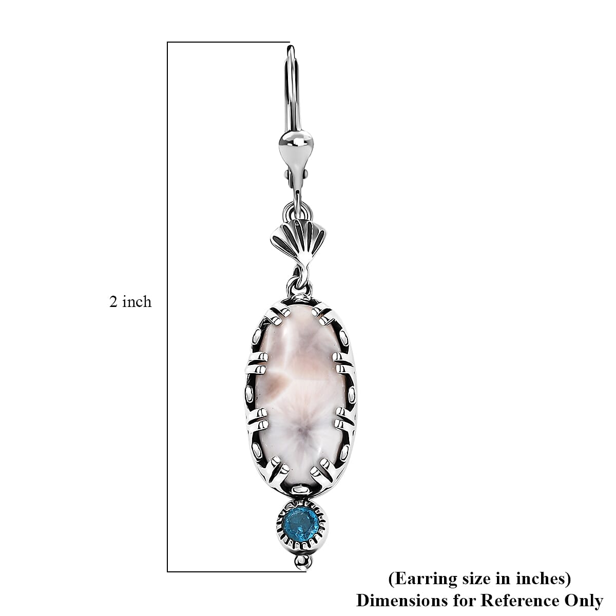 D'Joy Artisan Crafted Pink Natrolite and Malgache Neon Apatite 9.25 ctw Ocean Earrings in Sterling Silver