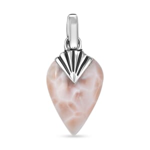 D'Joy Artisan Crafted Pink Natrolite 9.00 ctw Shark Teeth Pendant without Chain in Sterling Silver