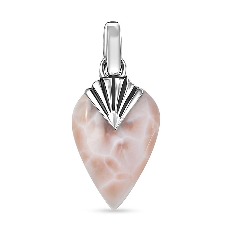 D'Joy Artisan Crafted Pink Natrolite 9.00 ctw Tooth Pendant without Chain in Sterling Silver