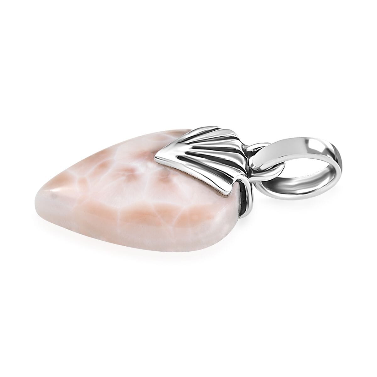 D'Joy Artisan Crafted Pink Natrolite 9.00 ctw Shark Teeth Pendant without Chain in Sterling Silver image number 3