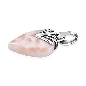 D'Joy Artisan Crafted Pink Natrolite 9.00 ctw Shark Teeth Pendant without Chain in Sterling Silver