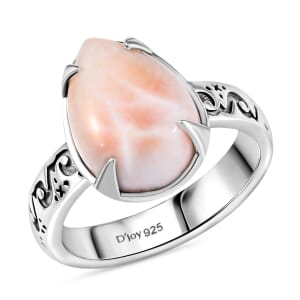 D'Joy Artisan Crafted Pink Natrolite 4.50 ctw Swirls Ring in Sterling Silver (Size 10.0)