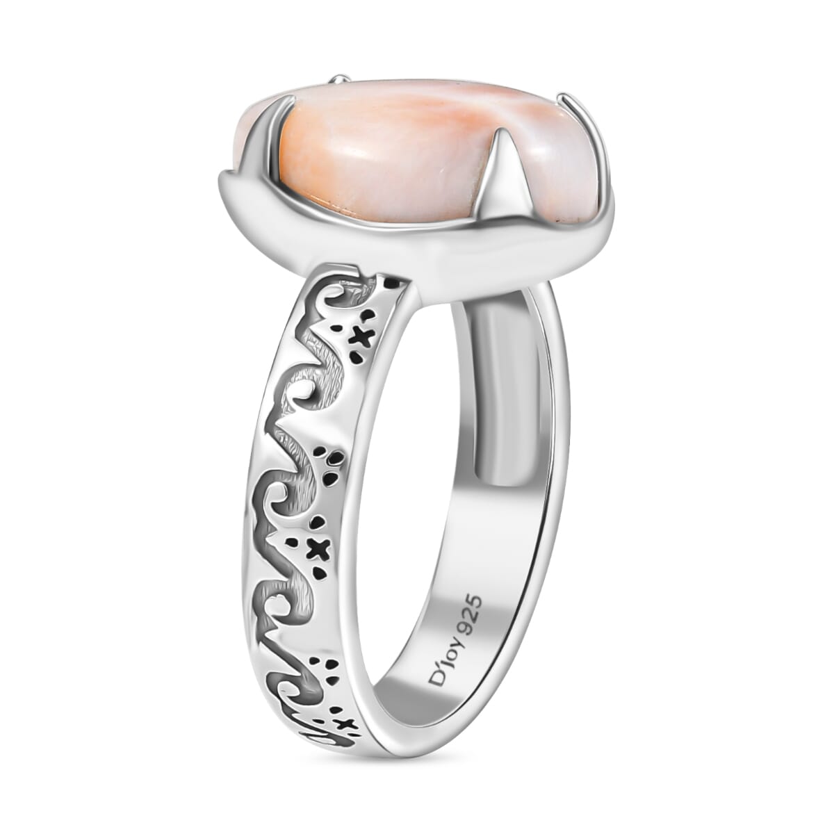 D'Joy Artisan Crafted Pink Natrolite 4.50 ctw Swirls Ring in Sterling Silver (Size 10.0) image number 3