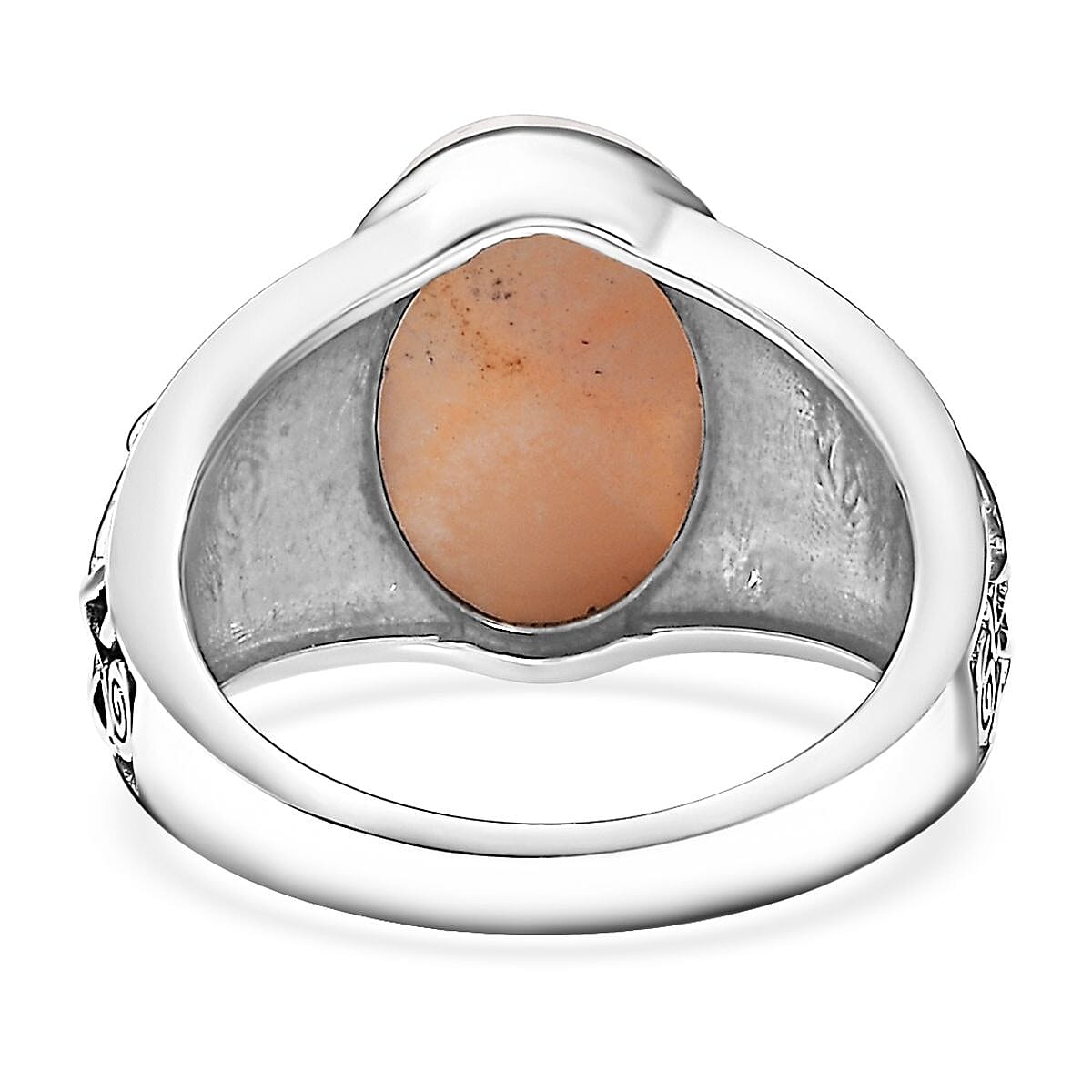 D'Joy Artisan Crafted Pink Natrolite 5.35 ctw Dolphin Ring in Sterling Silver (Size 7.0) image number 4