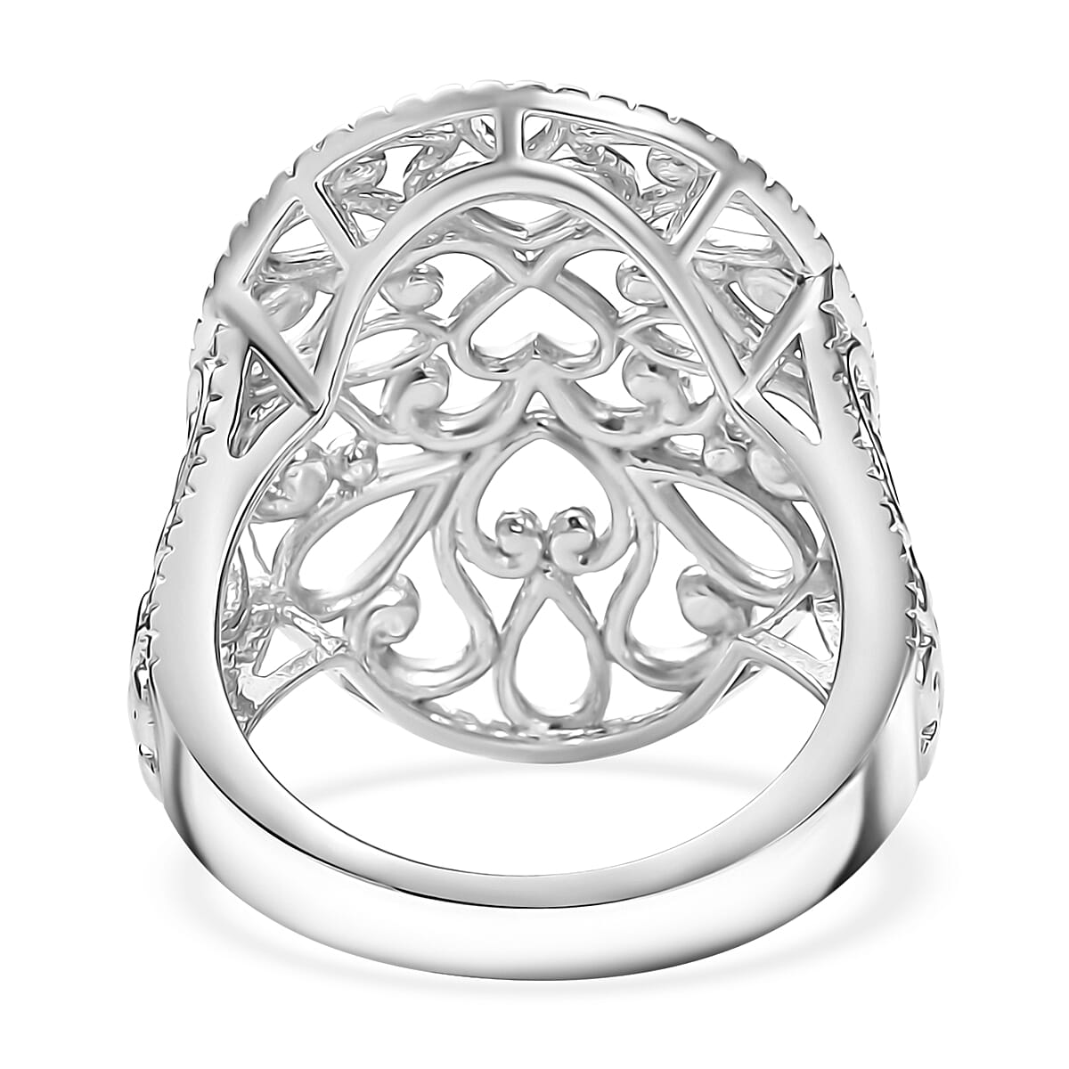 D'Joy Passport to Turkey Filigree Ring in Rhodium Over Sterling Silver (Size 8.0) 6.50 Grams image number 4
